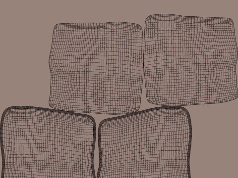 Presley Fabric 3 Seater Sofa Modello 3D