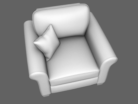 Yellow Fabric Sofa 1 Seater 3Dモデル