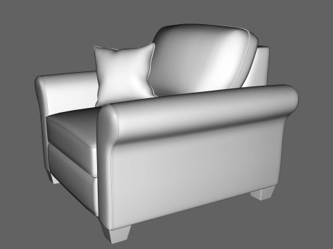 Yellow Fabric Sofa 1 Seater 3Dモデル