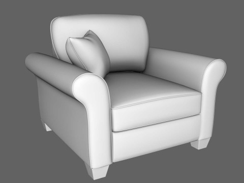 Yellow Fabric Sofa 1 Seater 3Dモデル