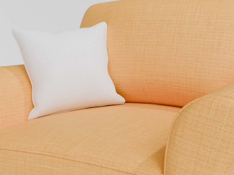 Yellow Fabric Sofa 1 Seater 3Dモデル
