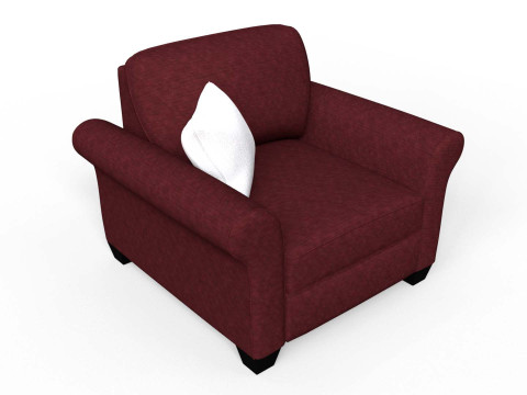 Yellow Fabric Sofa 1 Seater 3Dモデル