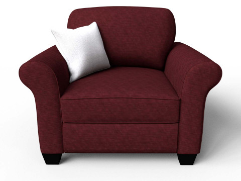 Yellow Fabric Sofa 1 Seater 3Dモデル
