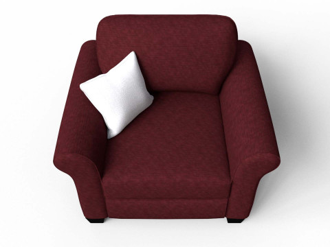 Yellow Fabric Sofa 1 Seater 3Dモデル
