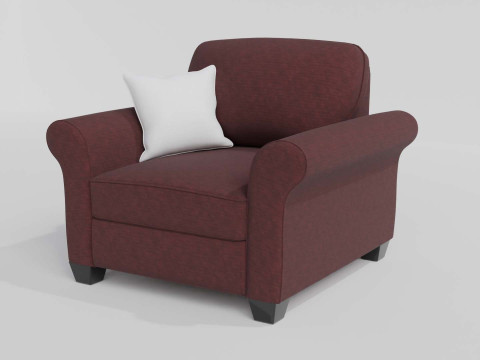 Yellow Fabric Sofa 1 Seater 3Dモデル
