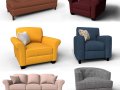 Fabric Sofa Collection 3D Model