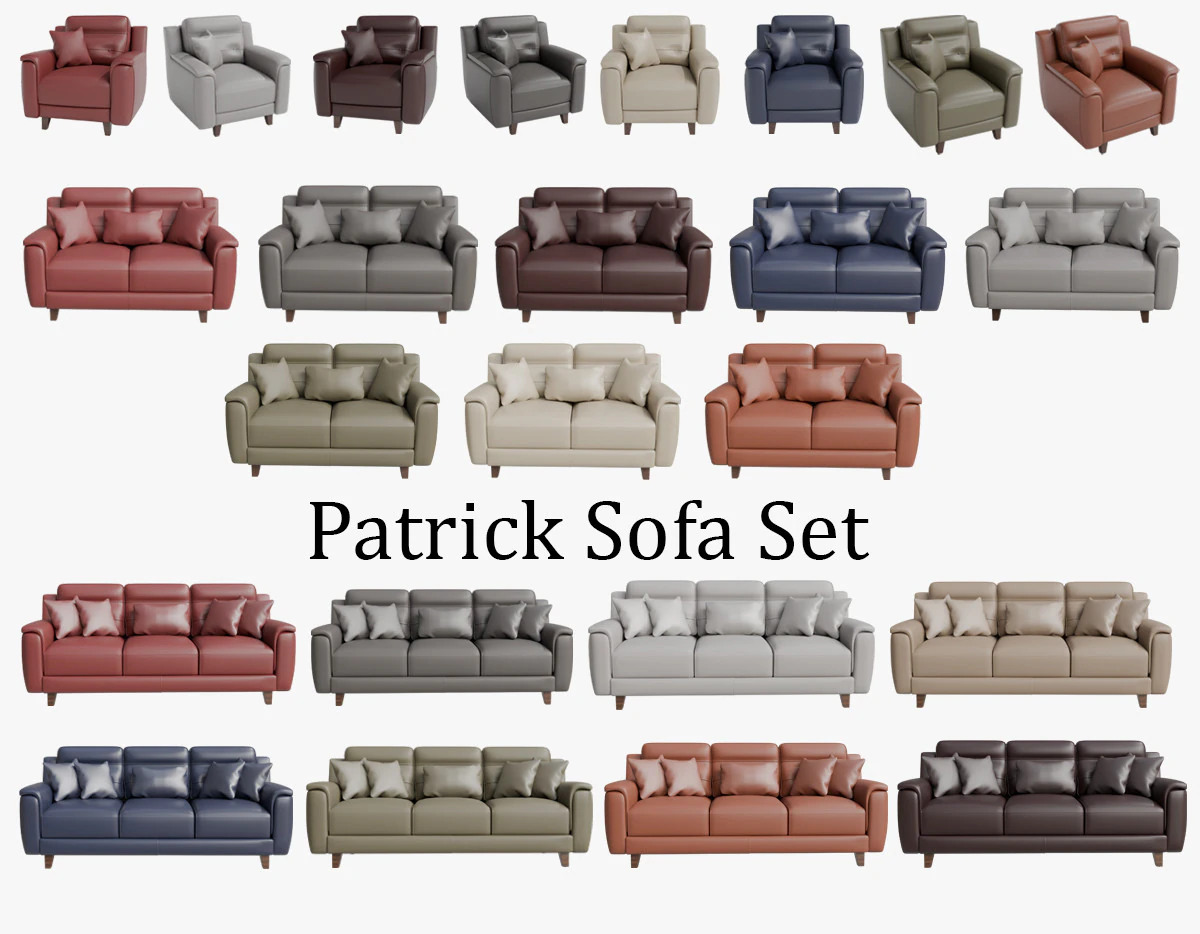 Patrick Sofa Set 3D Model .c4d .max .obj .3ds .fbx .stl .blend 