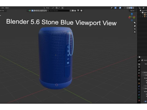 Boat Stone 352 Blue 3D Model