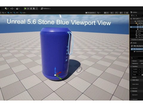 Boat Stone 352 Blue 3D Model