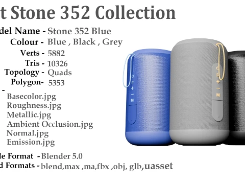 Boat Stone 352 Collection 3D Model