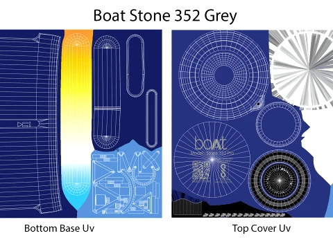 Boat Stone 352 Collection 3D Model