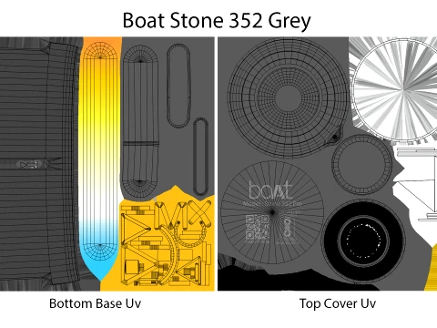 Boat Stone 352 Collection 3D Model