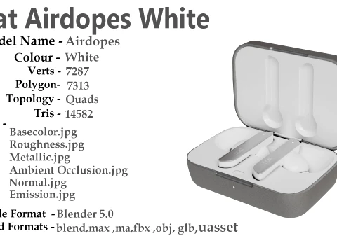 Boat Airdopes White 3D Model