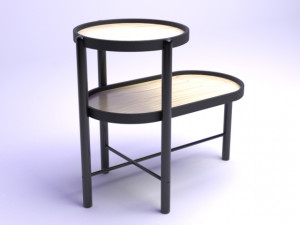 iron wood table Modello 3D