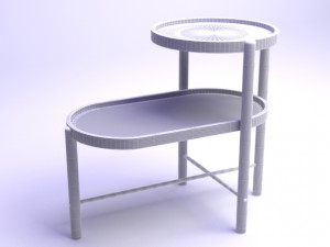 iron wood table Modello 3D