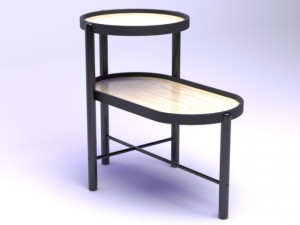 iron wood table Modello 3D