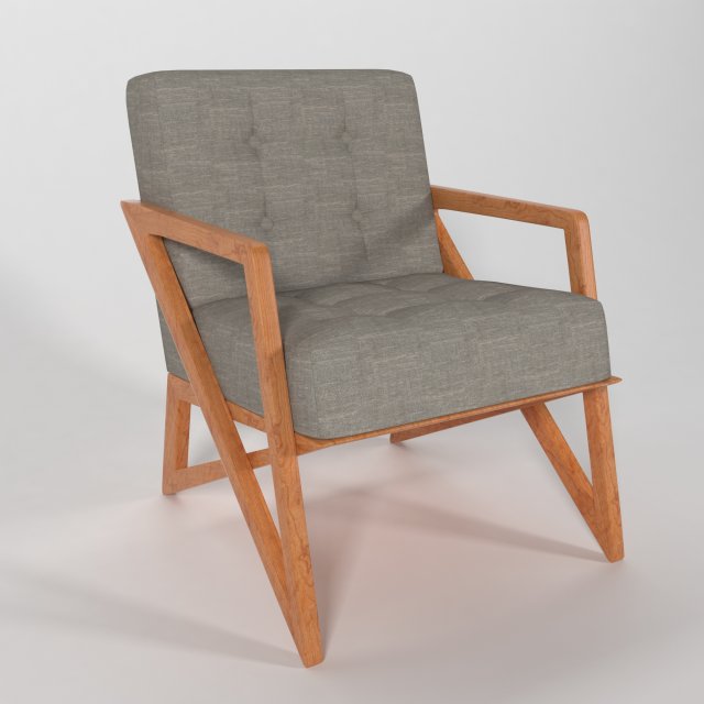 Wooden sofa 3D Model .c4d .max .obj .3ds .fbx .stl .blend 