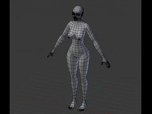 free lowpolygon human base mesh 3D Model