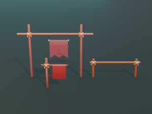 medieval merchant textured low-poly game ready assets pack 3D 模型