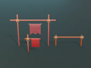medieval merchant textured low-poly game ready assets pack 3D Model