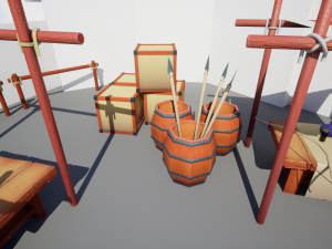 medieval merchant textured low-poly game ready assets pack 3D 模型