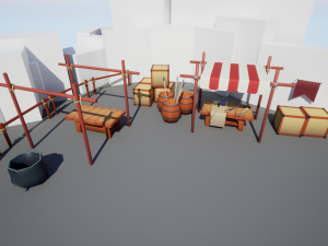 medieval merchant textured low-poly game ready assets pack 3D 模型