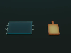 tableware textured low-poly game ready assets pack 3D Model