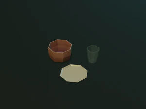 tableware textured low-poly game ready assets pack 3D Model
