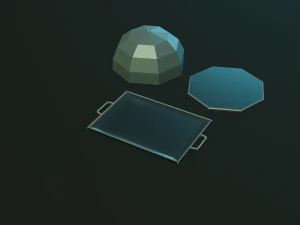 tableware textured low-poly game ready assets pack 3D Model