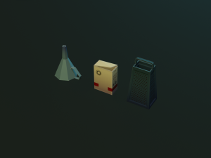 tableware textured low-poly game ready assets pack Modello 3D