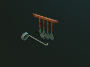 tableware textured low-poly game ready assets pack Modello 3D