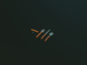 tableware textured low-poly game ready assets pack Modello 3D