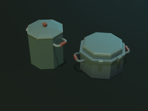 tableware textured low-poly game ready assets pack Modello 3D