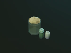 tableware textured low-poly game ready assets pack 3D Model