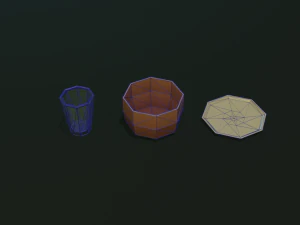 tableware textured low-poly game ready assets pack 3D Model