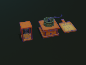 tableware textured low-poly game ready assets pack Modello 3D