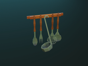 tableware textured low-poly game ready assets pack Modello 3D