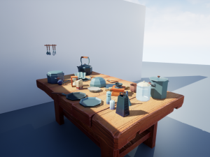tableware textured low-poly game ready assets pack Modello 3D