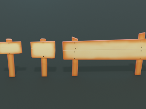 signposts textured low-poly game ready assets pack Modèle 3D