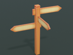 signposts textured low-poly game ready assets pack Modèle 3D
