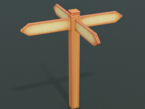 signposts textured low-poly game ready assets pack Modèle 3D