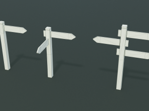 signposts textured low-poly game ready assets pack Modèle 3D