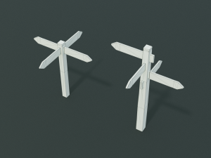 signposts textured low-poly game ready assets pack Modèle 3D