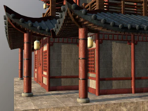 asian japanese-chinese-korean realistic building 3D Model