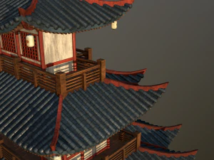 asian japanese-chinese-korean realistic building 3D Model