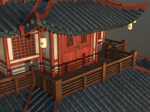 asian japanese-chinese-korean realistic building 3D Model