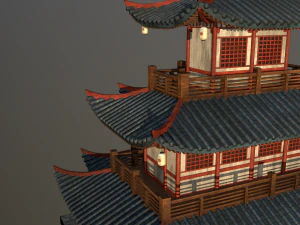 asian japanese-chinese-korean realistic building 3D Model