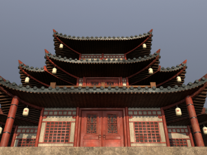 asian japanese-chinese-korean realistic building 3D Модель