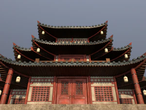 asian japanese-chinese-korean realistic building 3D Model