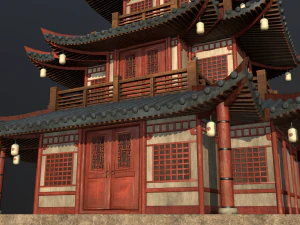 asian japanese-chinese-korean realistic building 3D Model